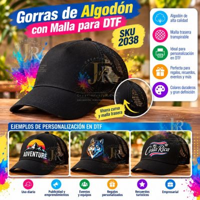 Gorras de Algodón con Malla para DTF