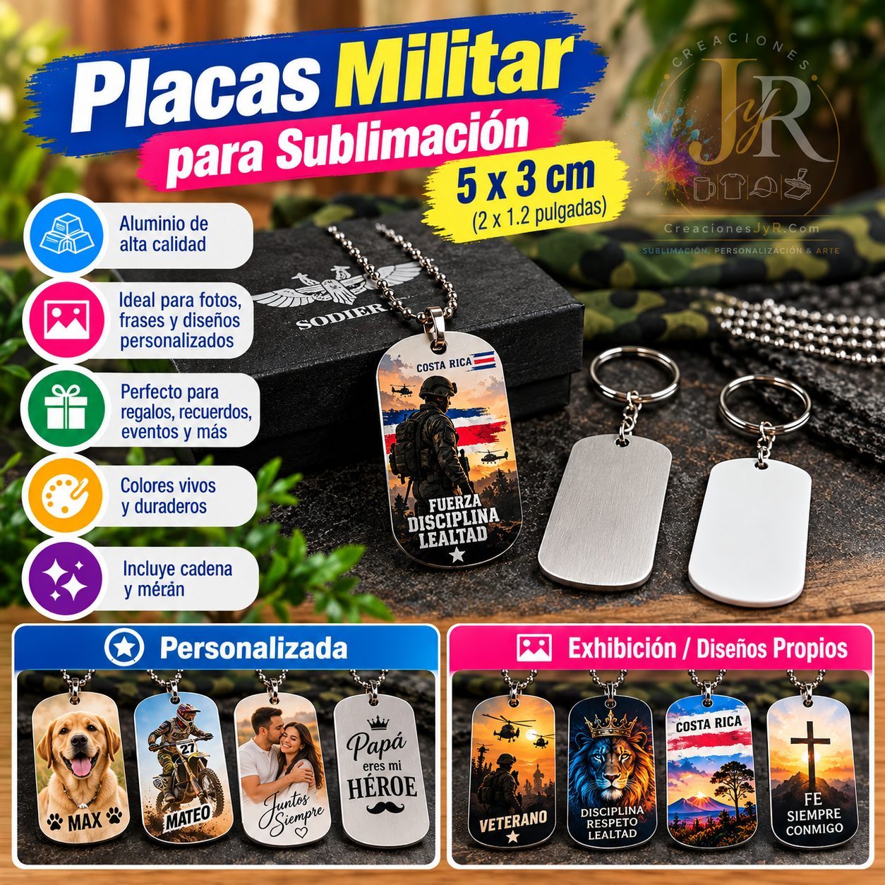 Placas Militar para Sublimación