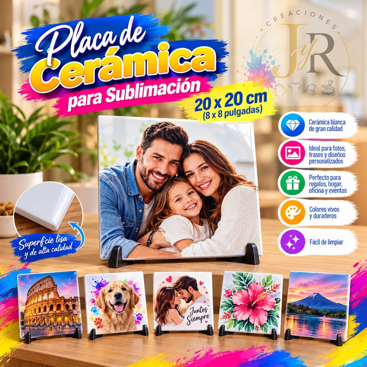 Placa de Cerámica Blanca para Sublimación