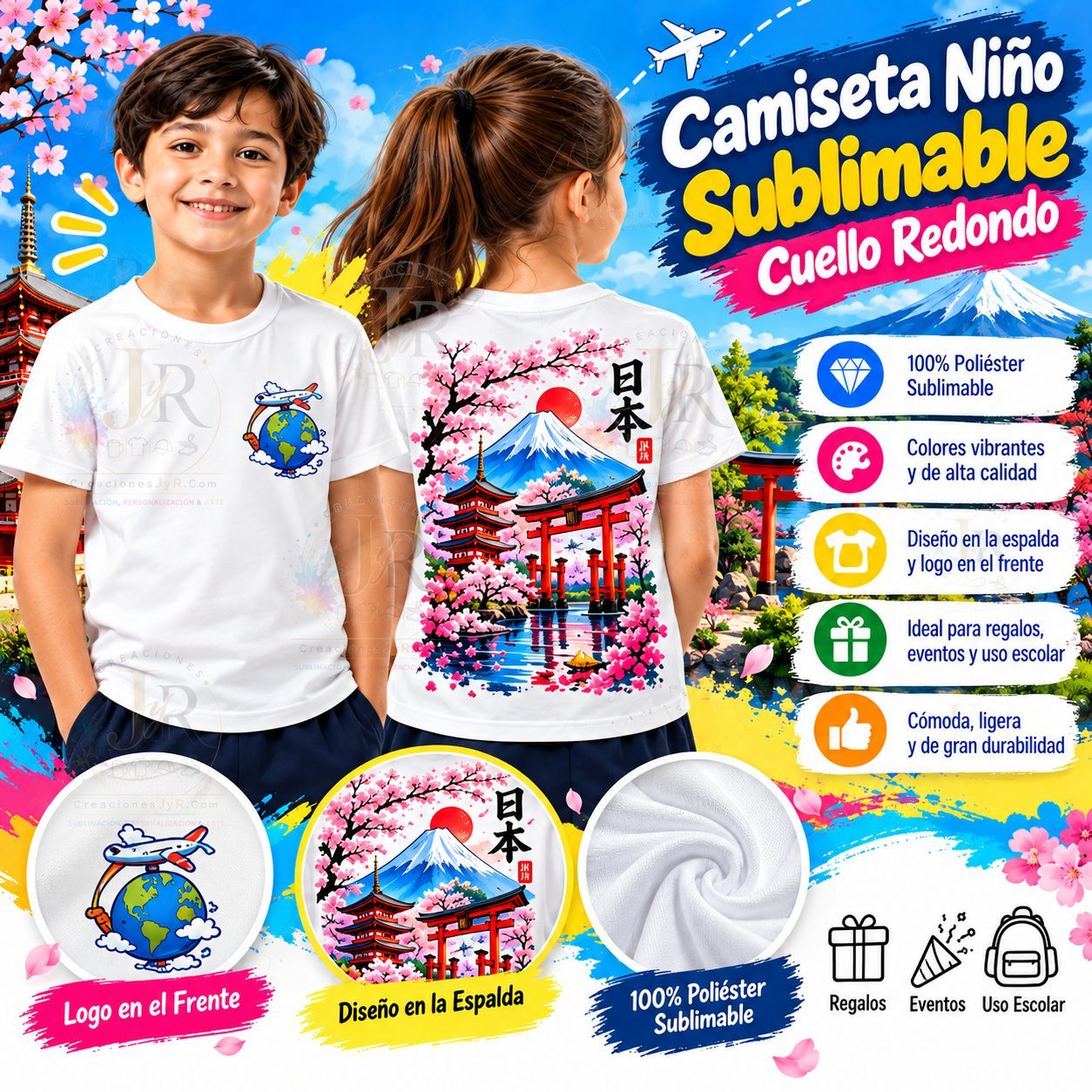 Camisa Niño Cuello Redondo Sublimable