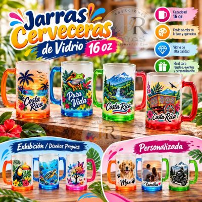 Jarras Cerveceras de Vidrio Transparentes 16oz