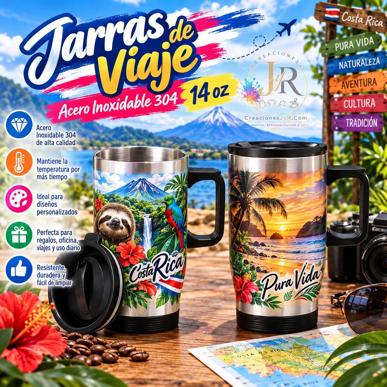Jarras de Viaje Acero Inoxidable 14oz