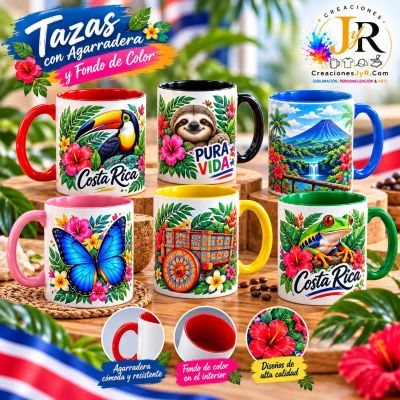 Tazas con Agarradera y Fondo de Color 11oz
